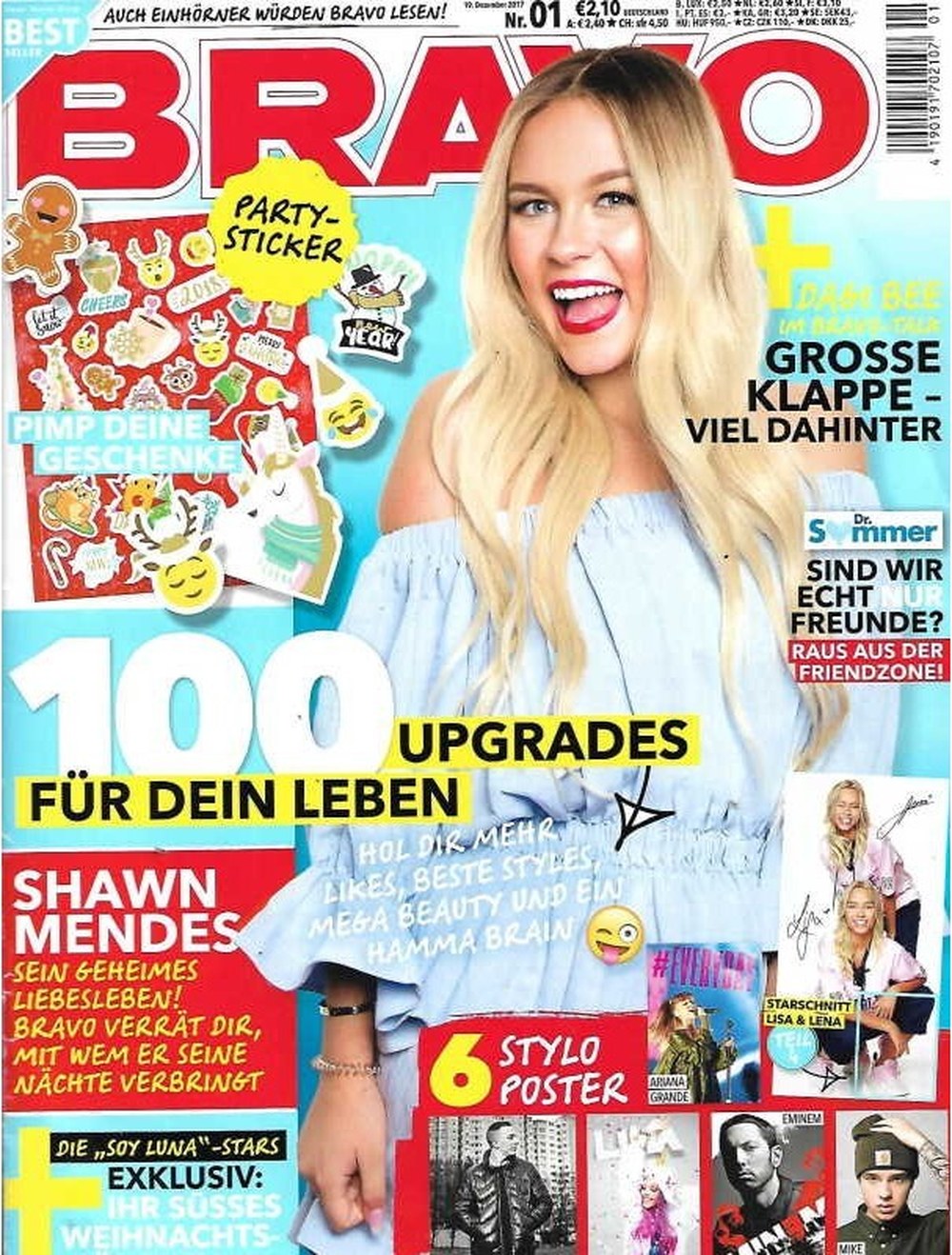 Bravo Magazin Deutschland 2017-01 Dagi Bee Shawn Mendes Ariana Grande Eminem Lisa And Lena