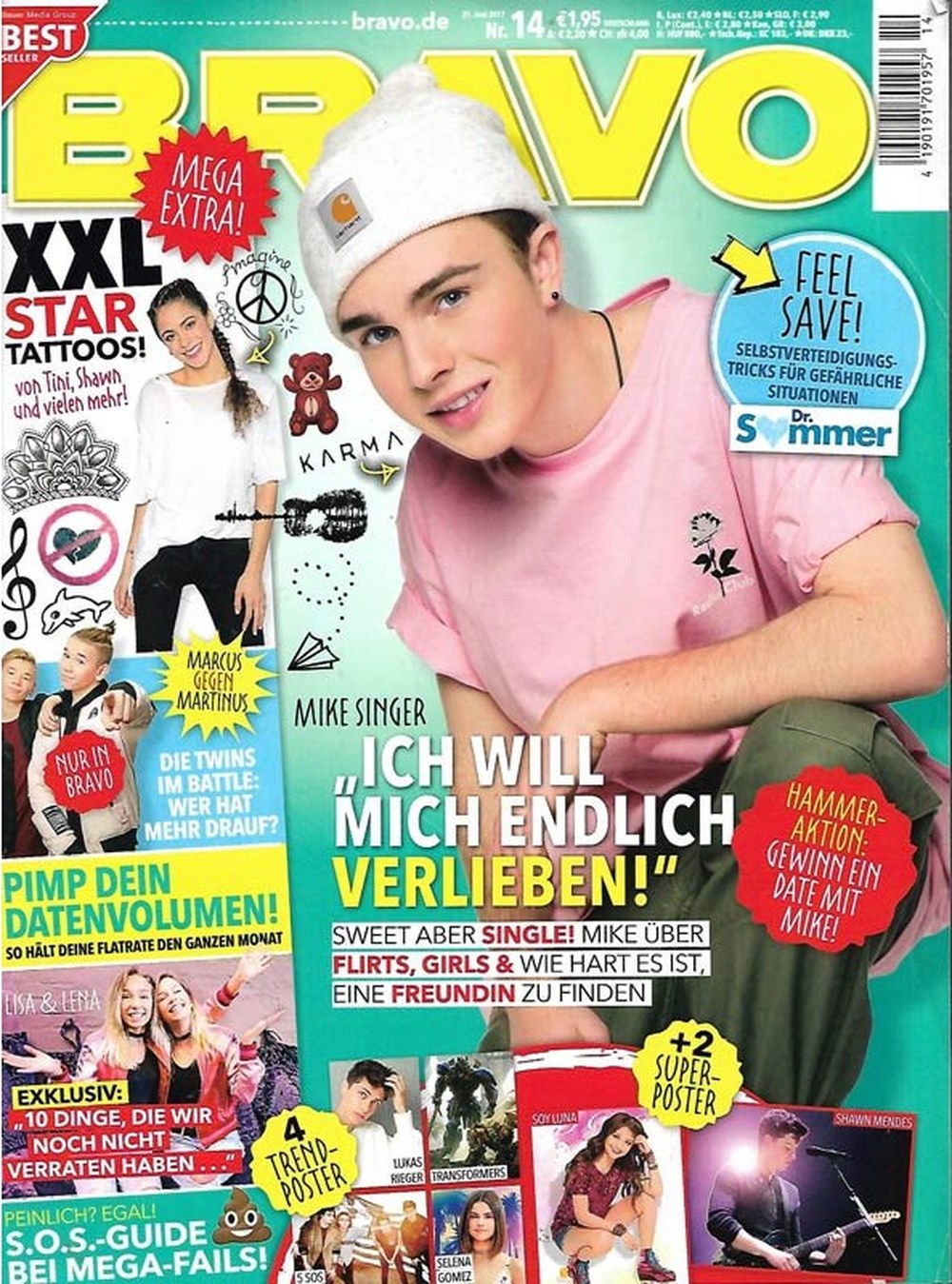 Bravo Magazin Deutschland 2017-14 Mike Singer Lisa And Lena Marcus And Martinus Lukas Rieger Selena Gomez