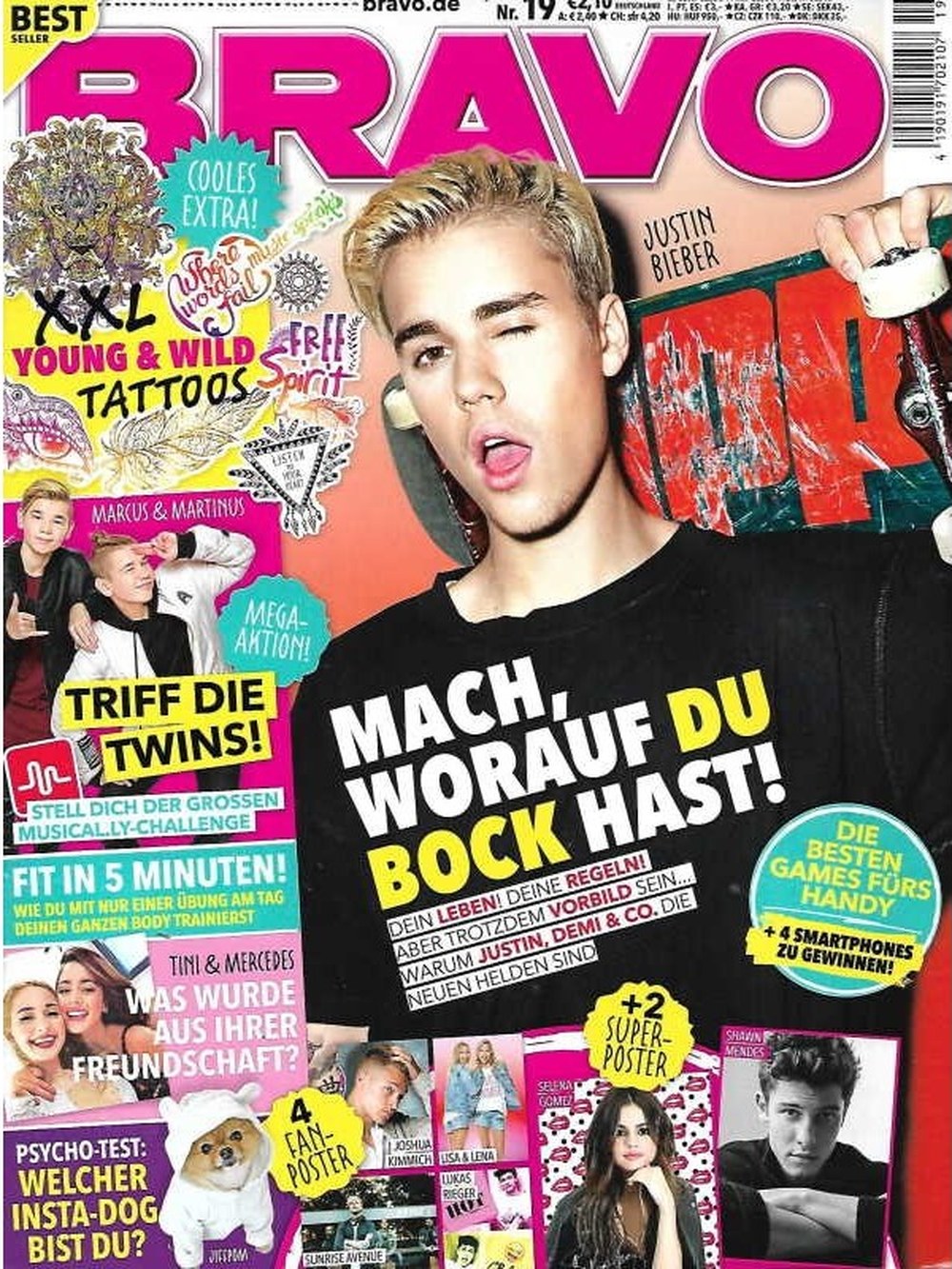 Bravo Magazin Deutschland 2017-19 Justin Bieber Marcus & Martinus Selena Gomez Shawn Mendes Joshua Kimmich