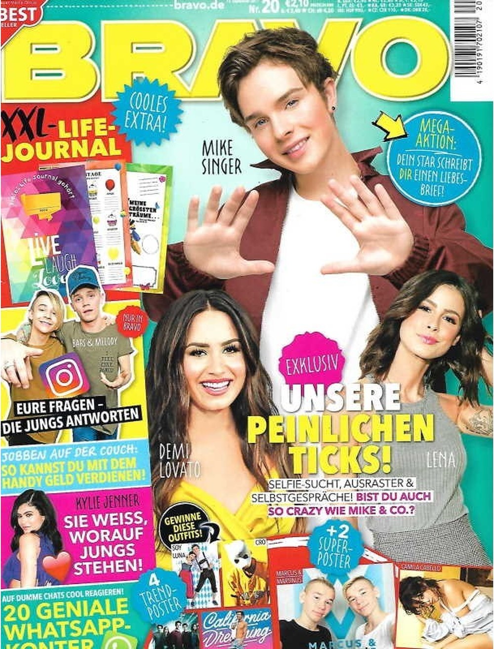 Bravo Magazin Deutschland 2017-20 Mike Singer Demi Lovato Lena Meyer-Landrut Kylie Jenner Bars And Melody