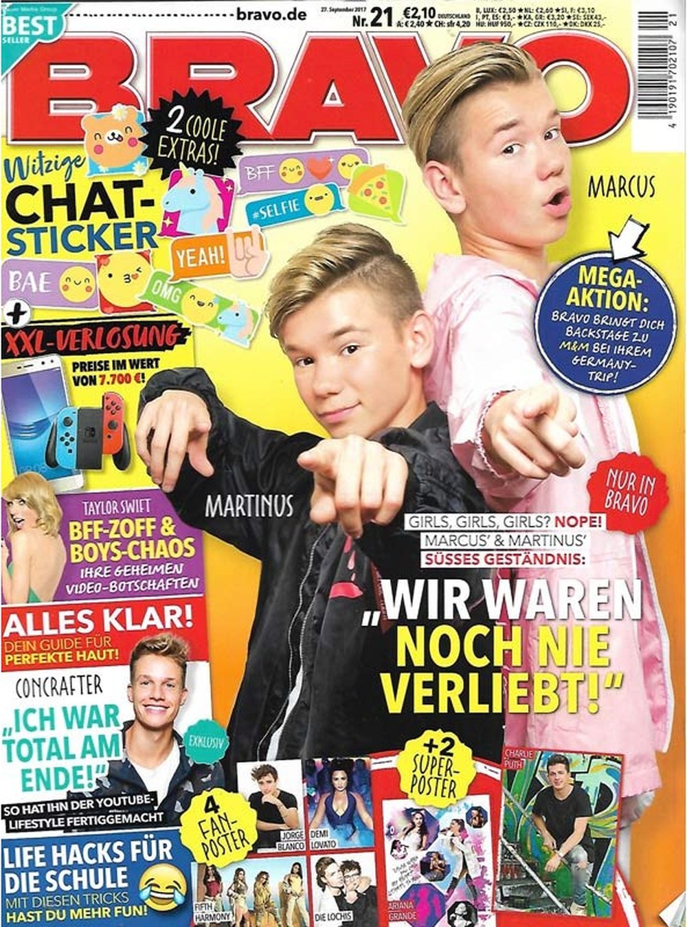 Bravo Magazin Deutschland 2017-21 Marcus Gunnarsen Martinus Gunnarsen Taylor Swift Demi Lovato Jorge Blanco