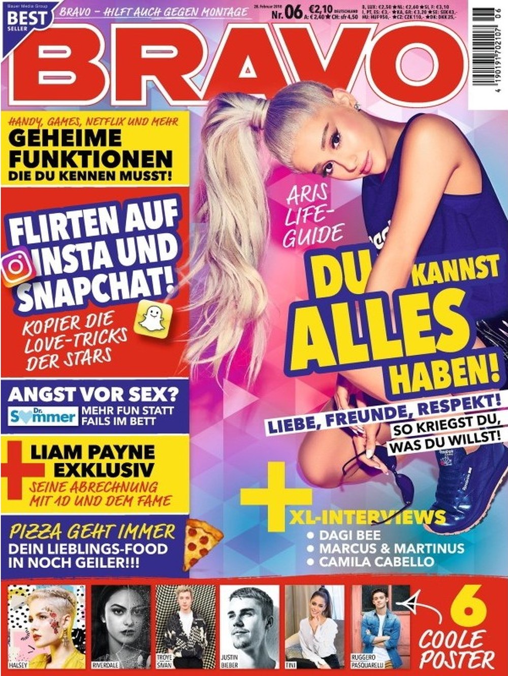 Bravo Magazin Deutschland 2018-06 Ariana Grande Liam Payne Dagi Bee Camila Cabello Halsey