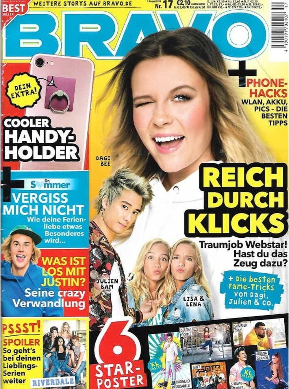 Bravo Magazin Deutschland 2018-17 Dagi Bee Lisa And Lena Julien Bam Justin Bieber Selena Gomez
