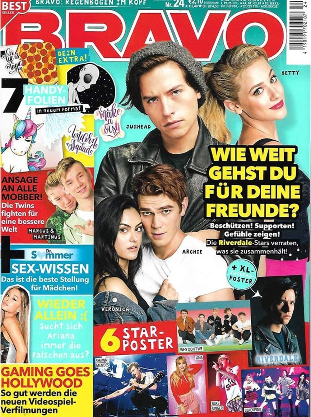Bravo Magazin Deutschland 2018-24 Cole Sprouse Lili Reinhart KJ Apa Camila Mendes Marcus & Martinus