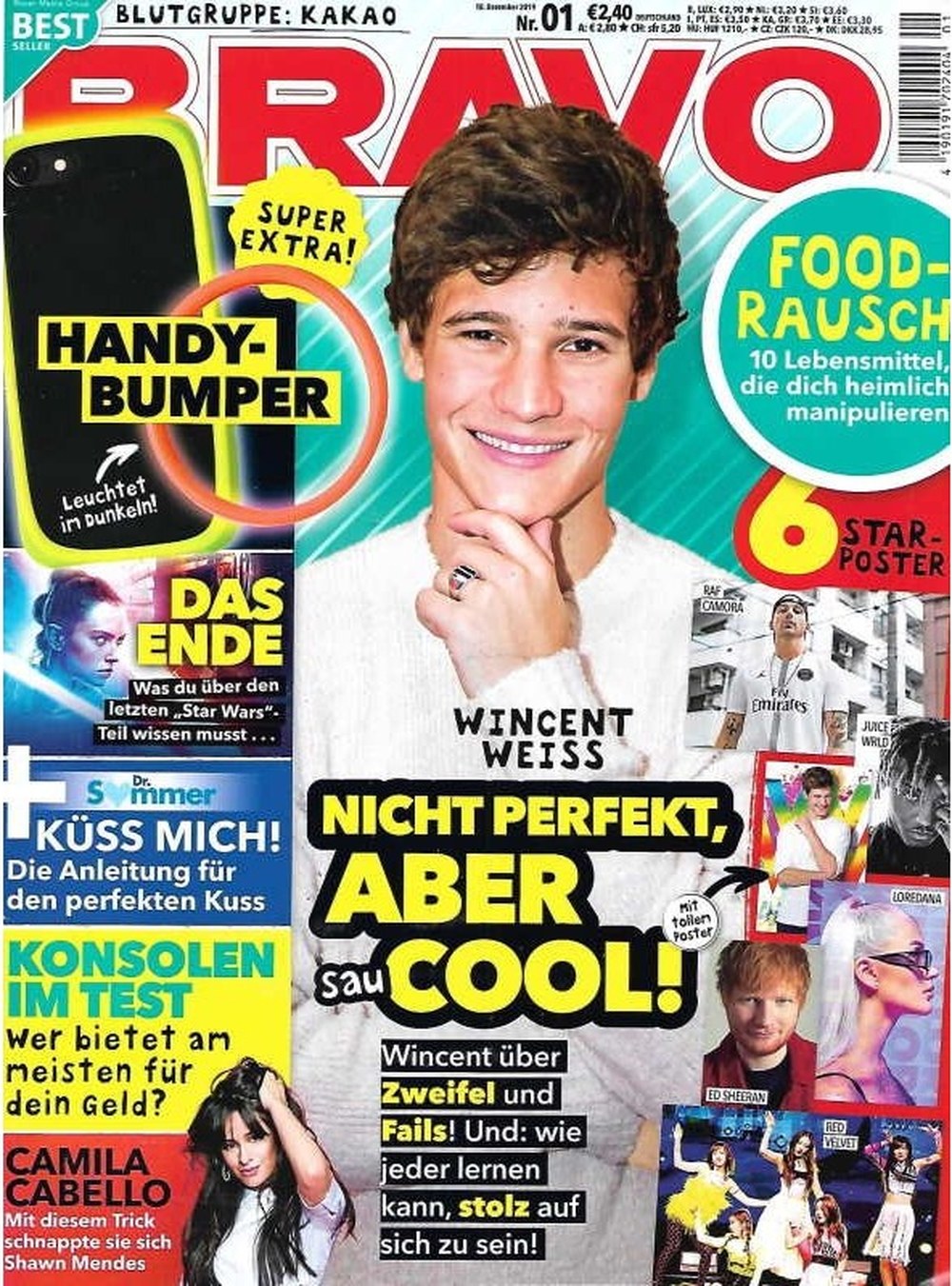 Bravo Magazin Deutschland 2019-01 Wincent Weiss Camila Cabello Shawn Mendes Ed Sheeran Loredana