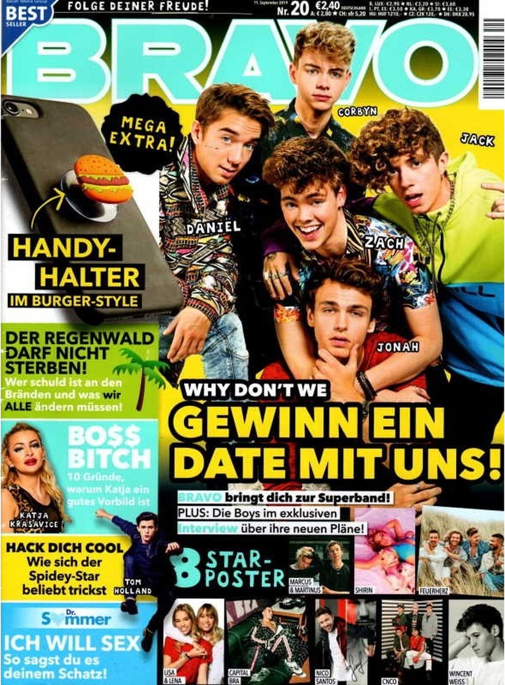 Bravo Magazin Deutschland 2019-20 Why Don't We Katja Krasavice Tom Holland Lisa & Lena Marcus & Martinus