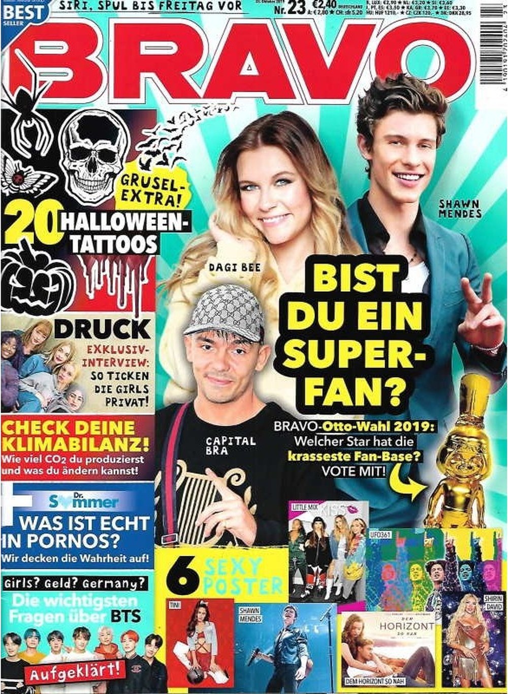 Bravo Magazin Deutschland 2019-23 Shawn Mendes Dagi Bee Capital Bra BTS Little Mix