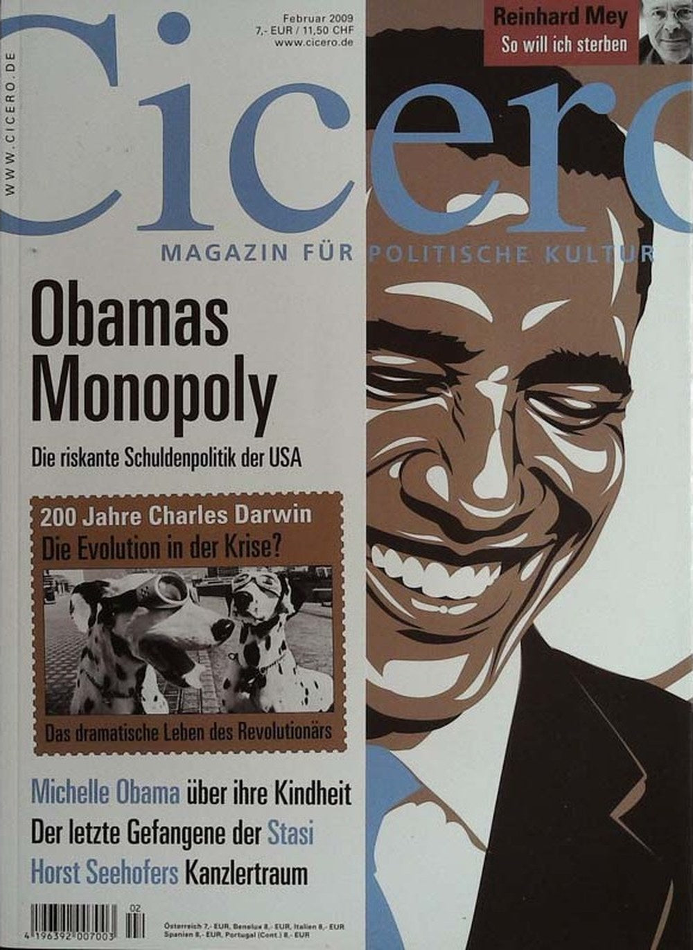 Cicero Magazin Deutschland 2009-02 Barack Obama Charles Darwin Michelle Obama Reinhard Mey Horst Seehofer