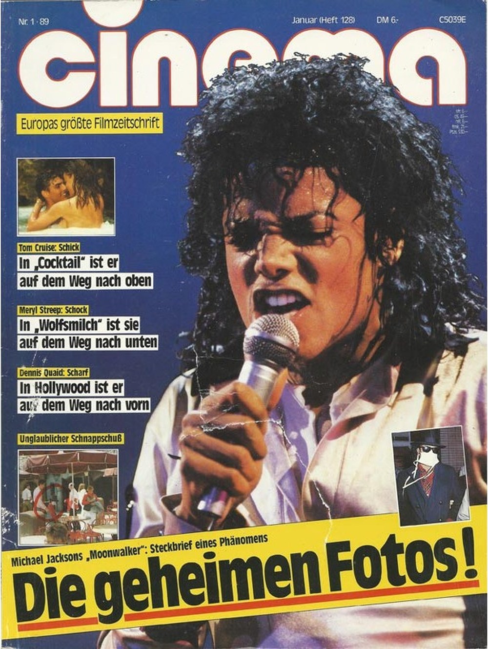 Cinema Magazin Deutschland 1989-01 Michael Jackson Tom Cruise Meryl Streep Dennis Quaid