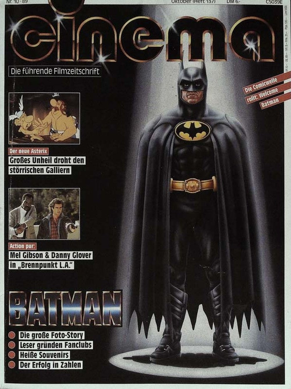 Cinema Magazin Deutschland 1989-10 Batman Mel Gibson Danny Glover Asterix