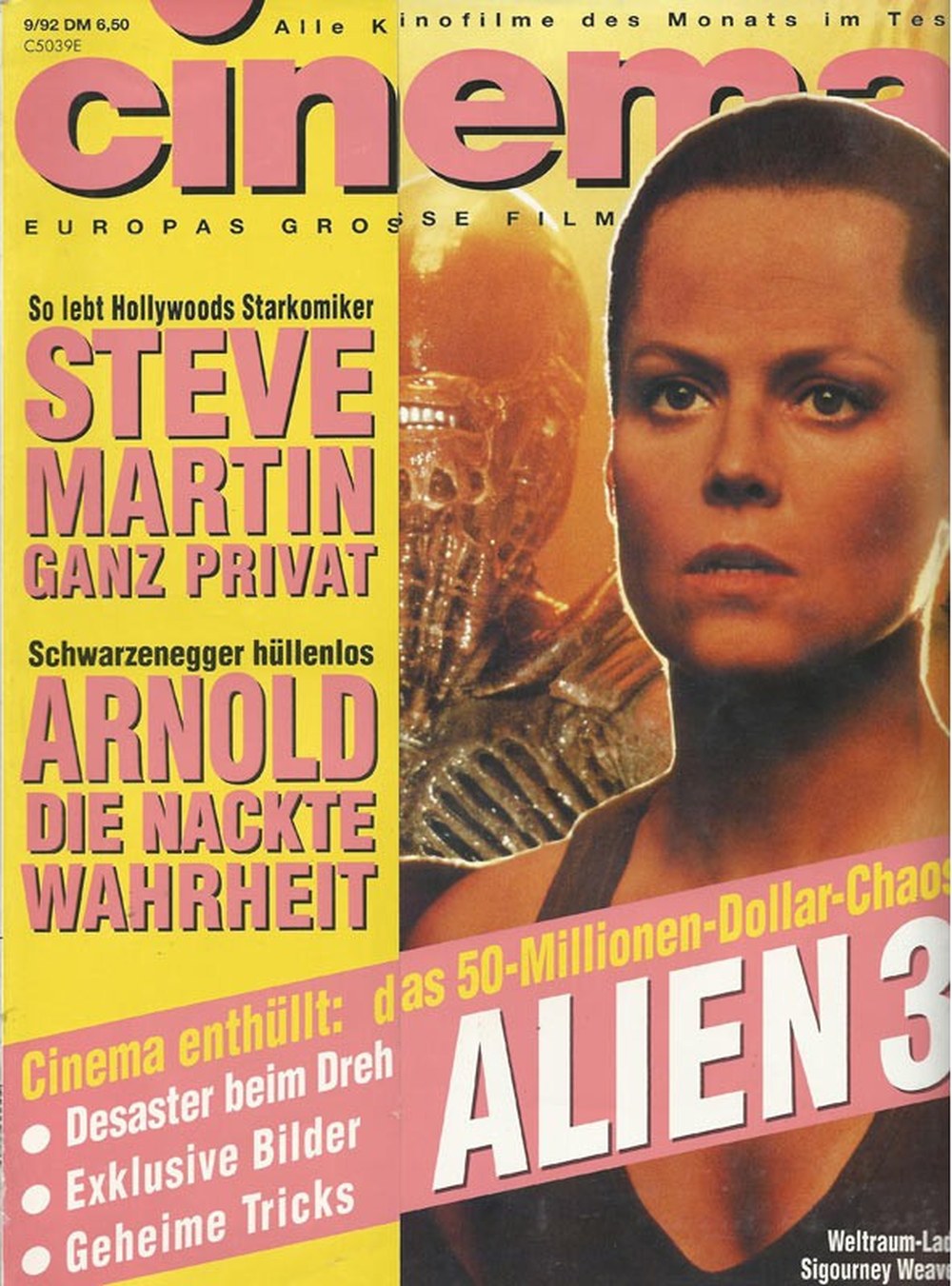Cinema Magazin Deutschland 1992-09 Sigourney Weaver Steve Martin Arnold Schwarzenegger