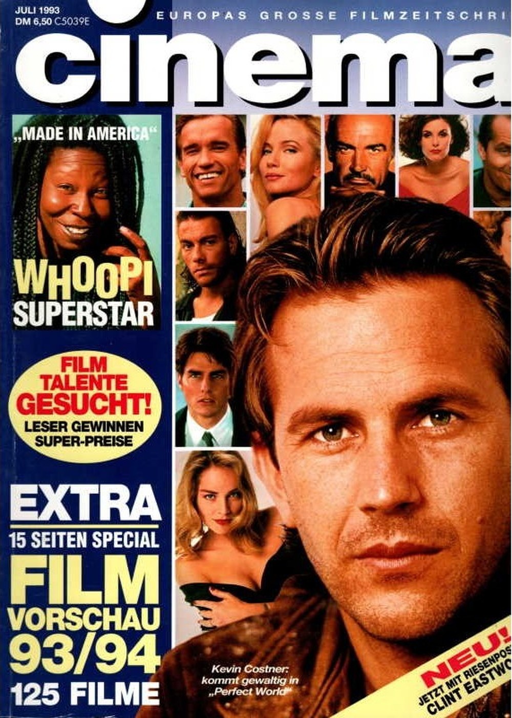 Cinema Magazin Deutschland 1993-07 Kevin Costner Whoopi Goldberg Clint Eastwood Arnold Schwarzenegger Kim Basinger