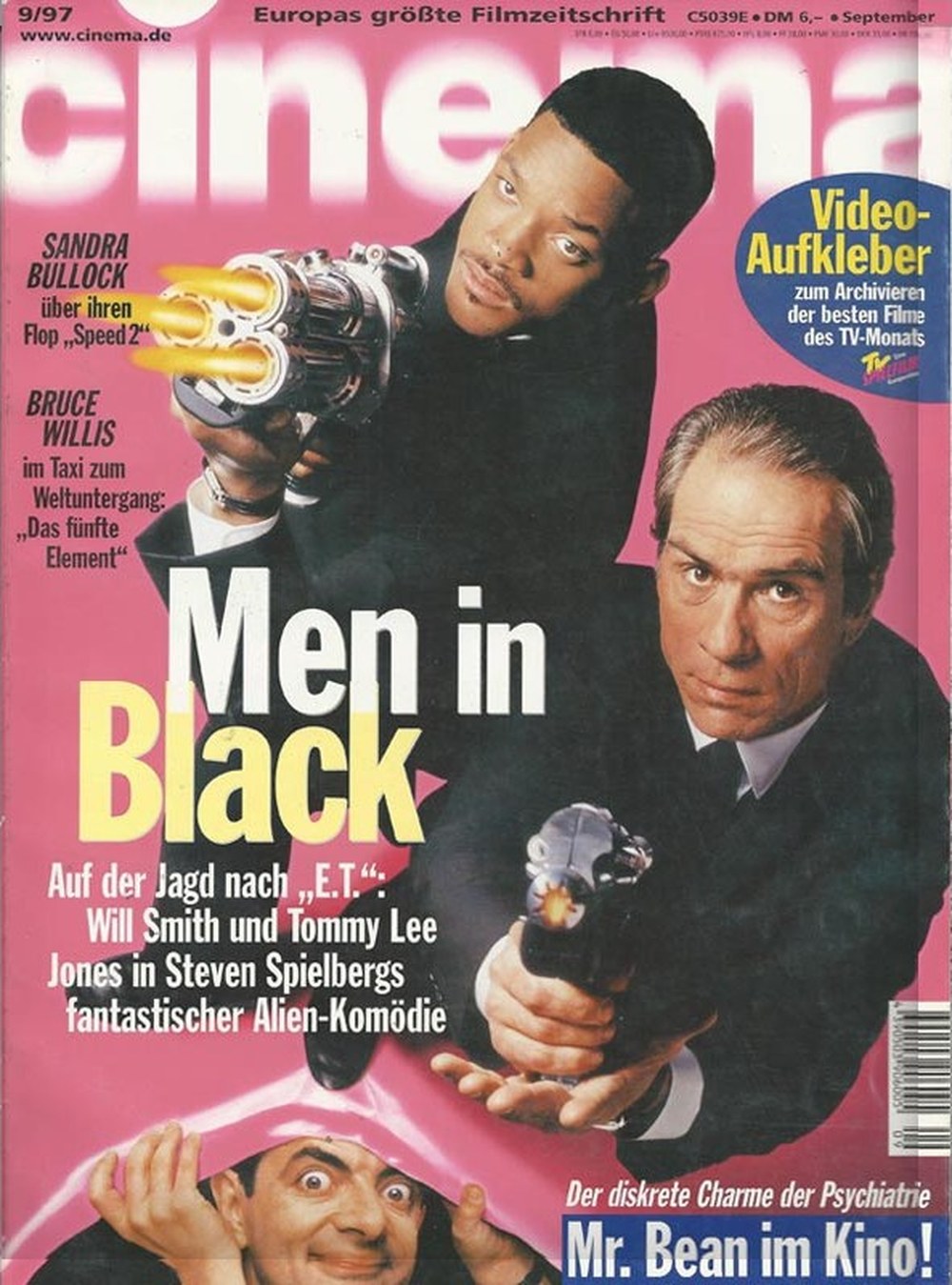 Cinema Magazin Deutschland 1997-09 Will Smith Tommy Lee Jones Rowan Atkinson Sandra Bullock Bruce Willis