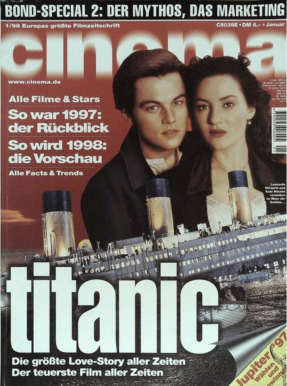 Cinema Magazin Deutschland 1998-01 Leonardo DiCaprio Kate Winslet