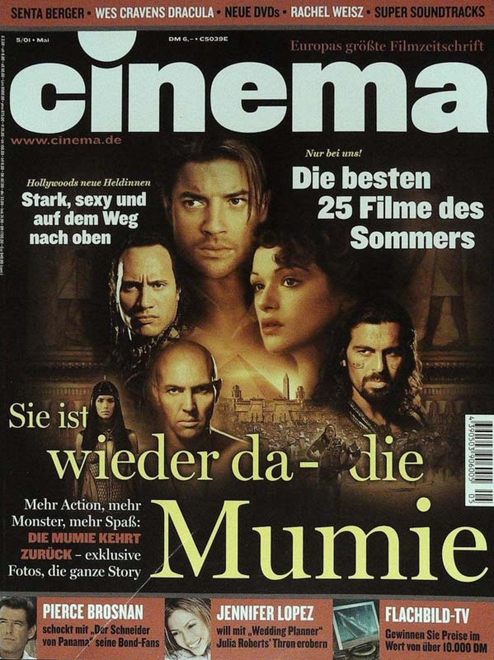 Cinema Magazin Deutschland 2001-05 Brendan Fraser Rachel Weisz Dwayne Johnson Arnold Vosloo Oded Fehr