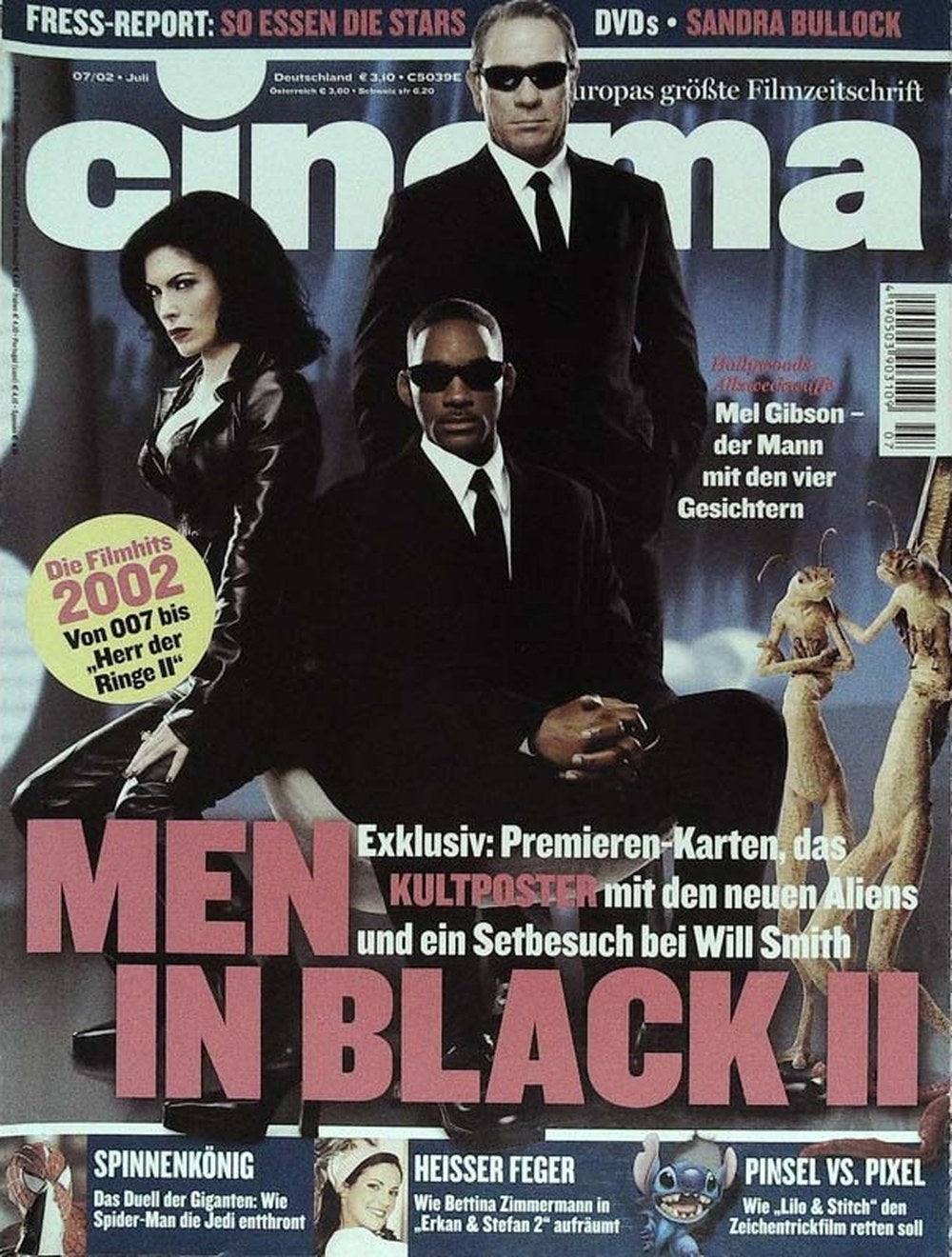 Cinema Magazin Deutschland 2002-07 Will Smith Tommy Lee Jones Lara Flynn Boyle Sandra Bullock Mel Gibson