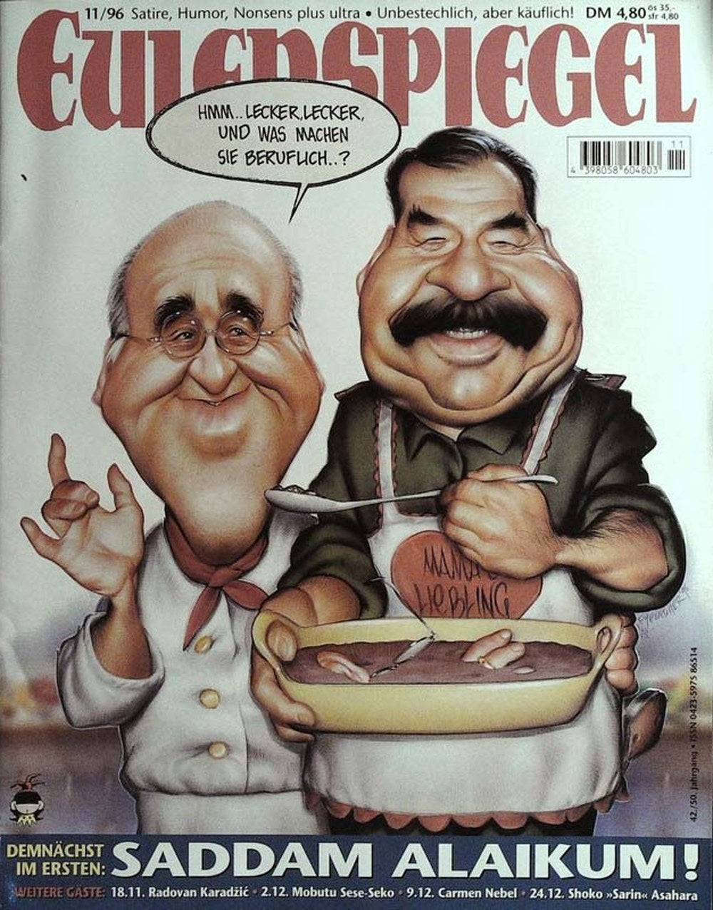 Eulenspiegel Magazin Deutschland 1996-11 Saddam Hussein Alfred Biolek Radovan Karadžić Mobutu Sese Seko Carmen Nebel