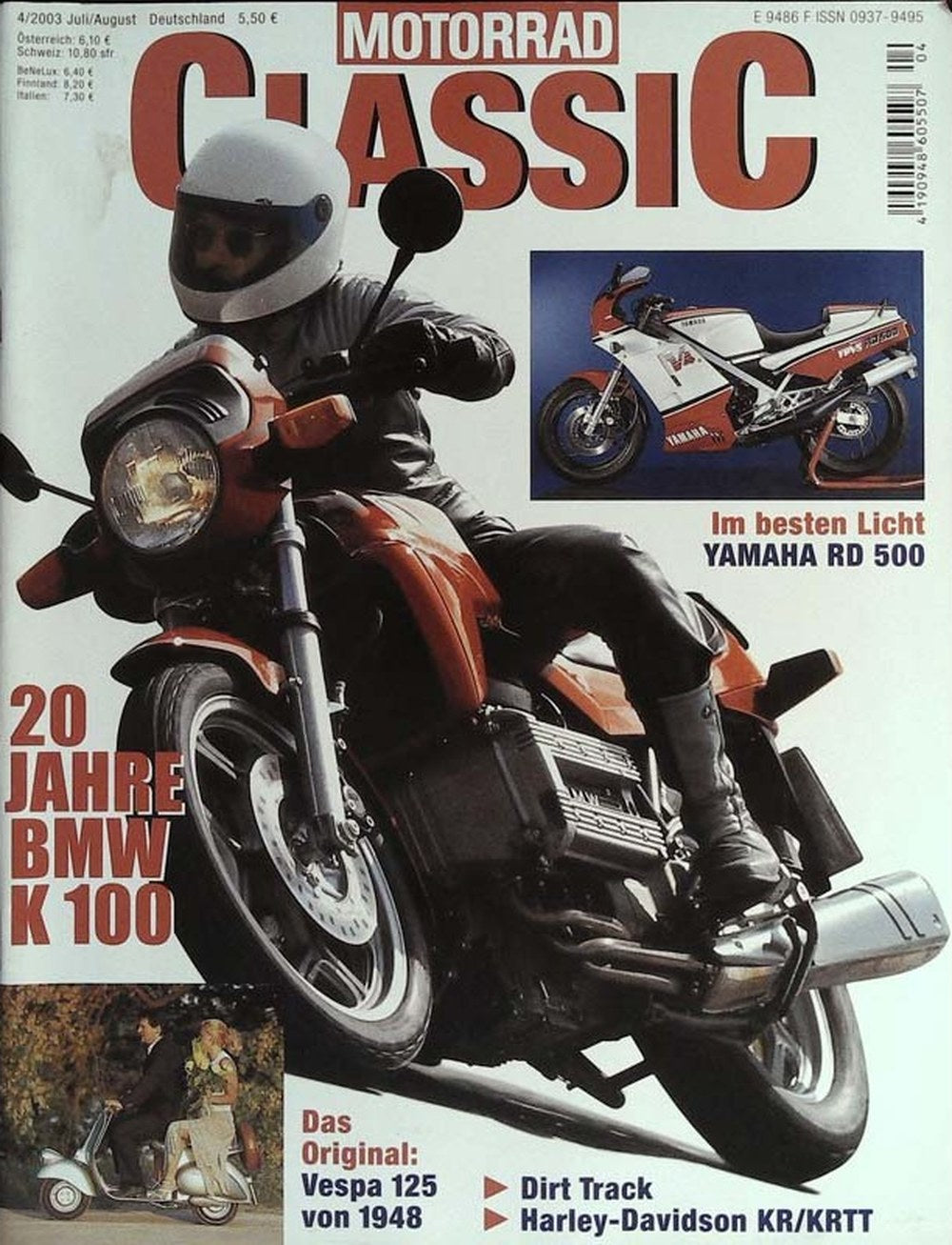 Motorrad Classic Magazin Deutschland 2003-20 BMW K 100 Yamaha RD 500 Vespa 125