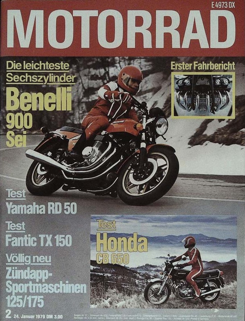Motorrad Magazin Deutschland 1979-02 Benelli 900 Sei Honda CB 650 Yamaha RD 50 Fantic TX 150 Zündapp Sportmaschinen 125/175