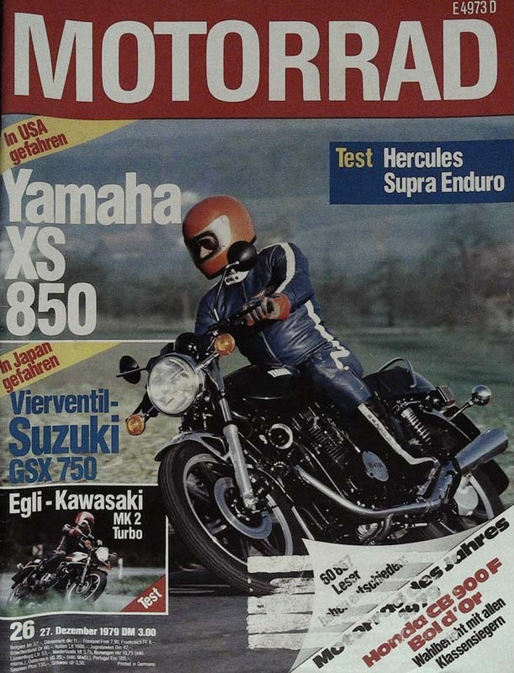 Motorrad Magazin Deutschland 1979-26 Yamaha XS 850 Suzuki GSX 750 Egli-Kawasaki MK2 Turbo