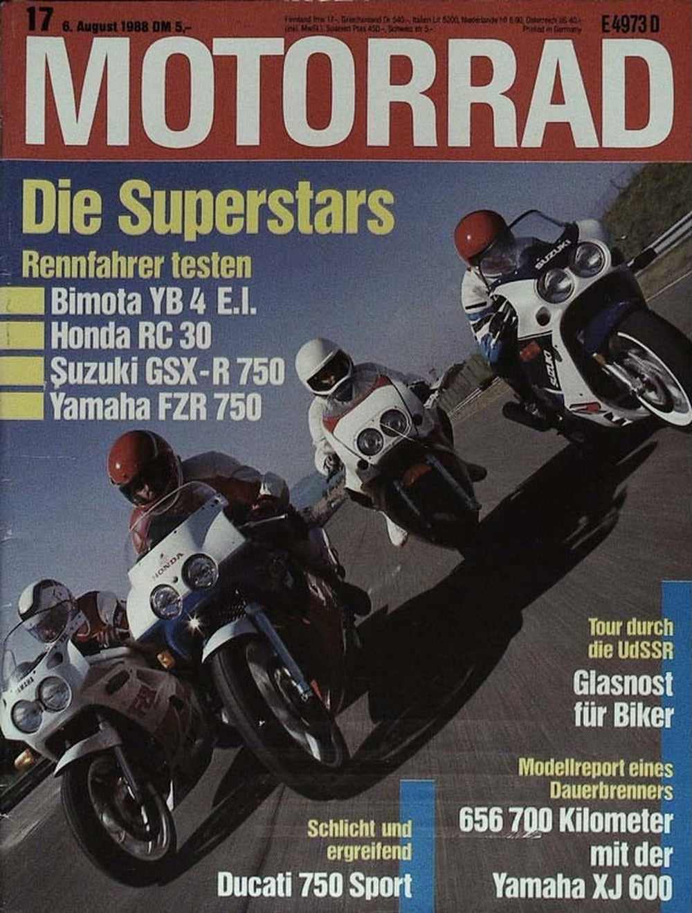 Motorrad Magazin Deutschland 1988-17 Superbikes Bimota YB 4 E.I. Honda RC 30
