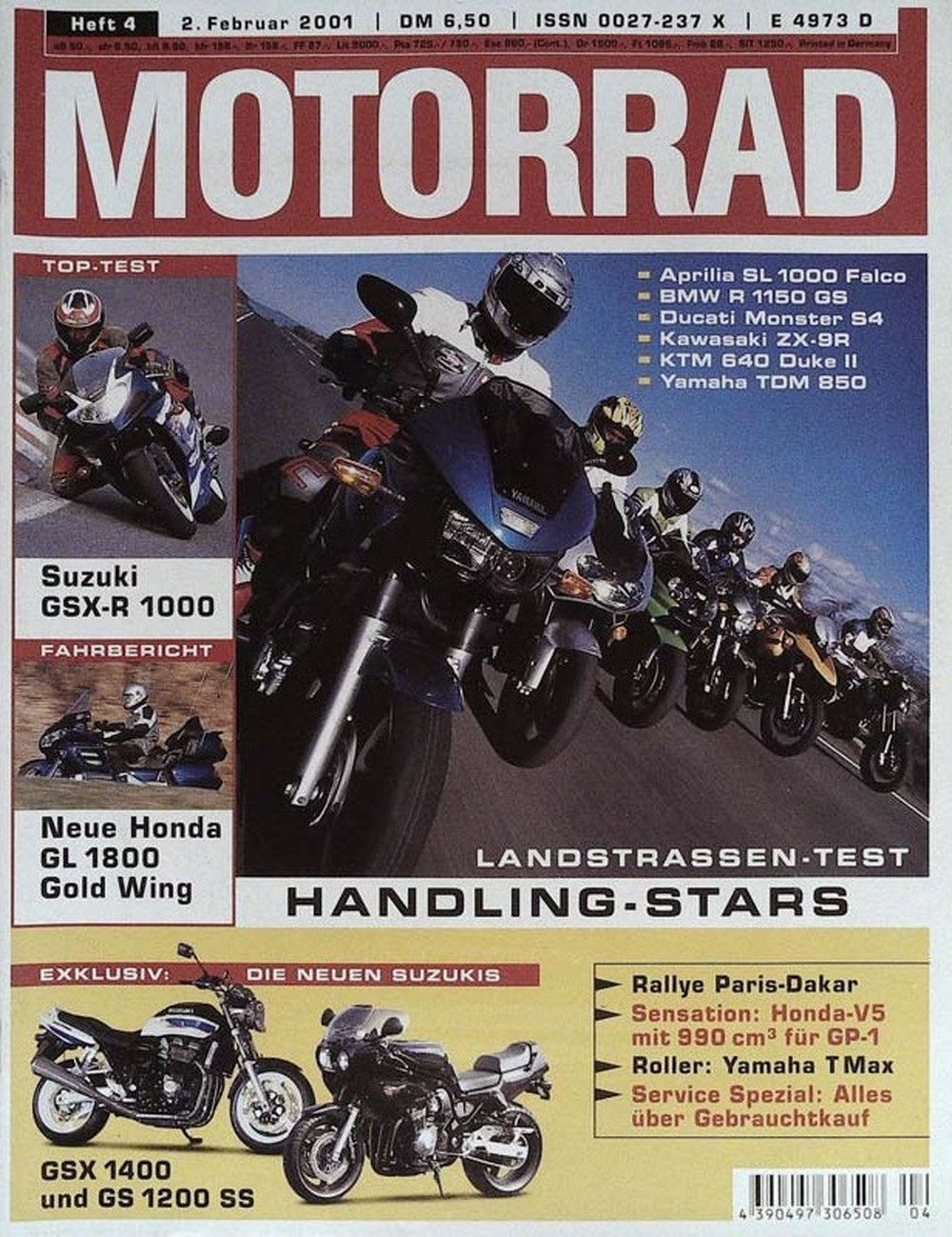 Motorrad Magazin Deutschland 2001-04 Motorrad Landstraßen-Test Handling