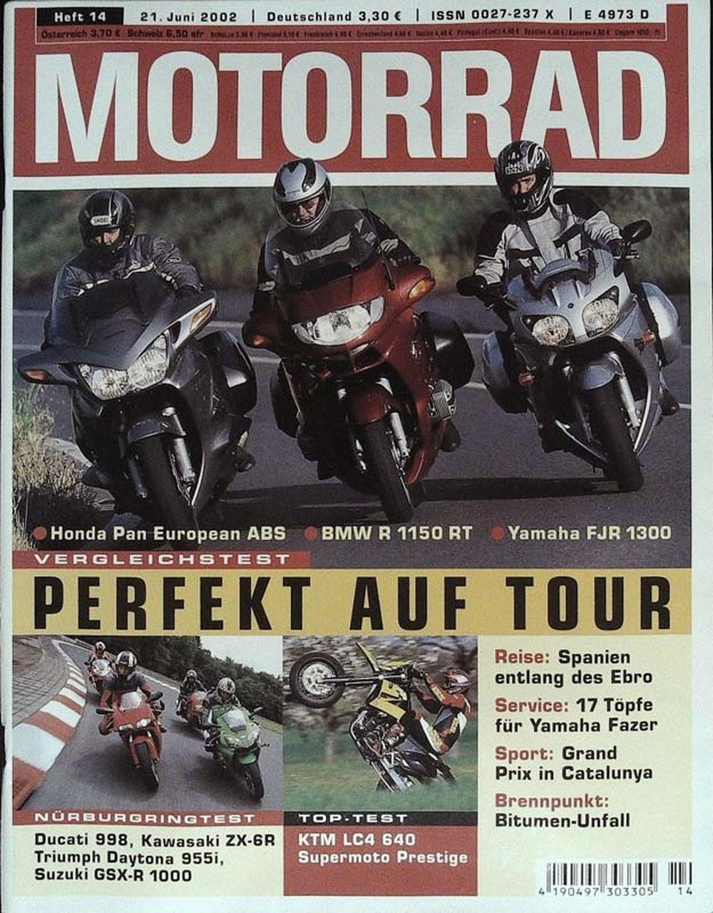 Motorrad Magazin Deutschland 2002-14 Motorrad-Vergleichstest Honda Pan European ABS BMW R 1150 RT