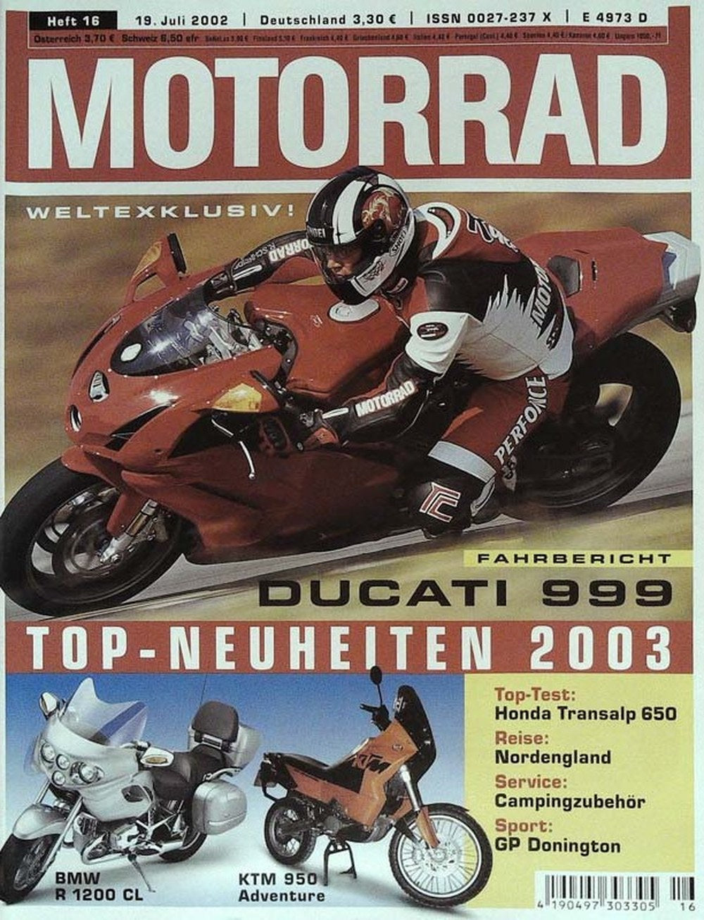 Motorrad Magazin Deutschland 2002-16 Ducati 999