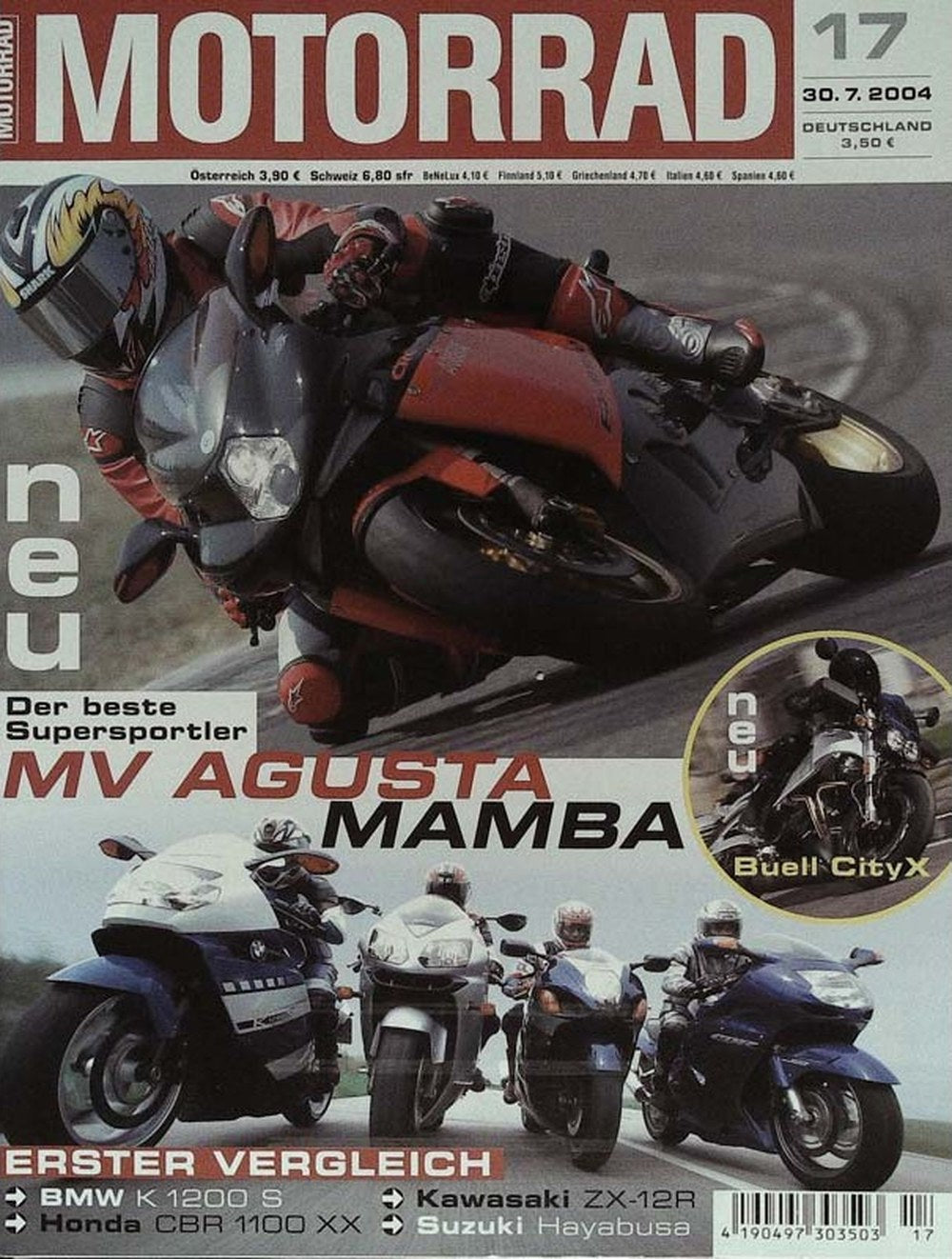 Motorrad Magazin Deutschland 2004-17 MV Agusta Mamba BMW Honda Kawasaki Suzuki