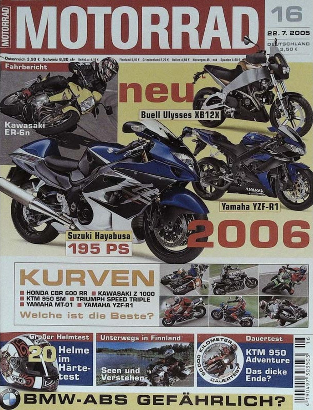 Motorrad Magazin Deutschland 2005-16 Motorrad Kawasaki ER-6n Buell Ulysses XB12X