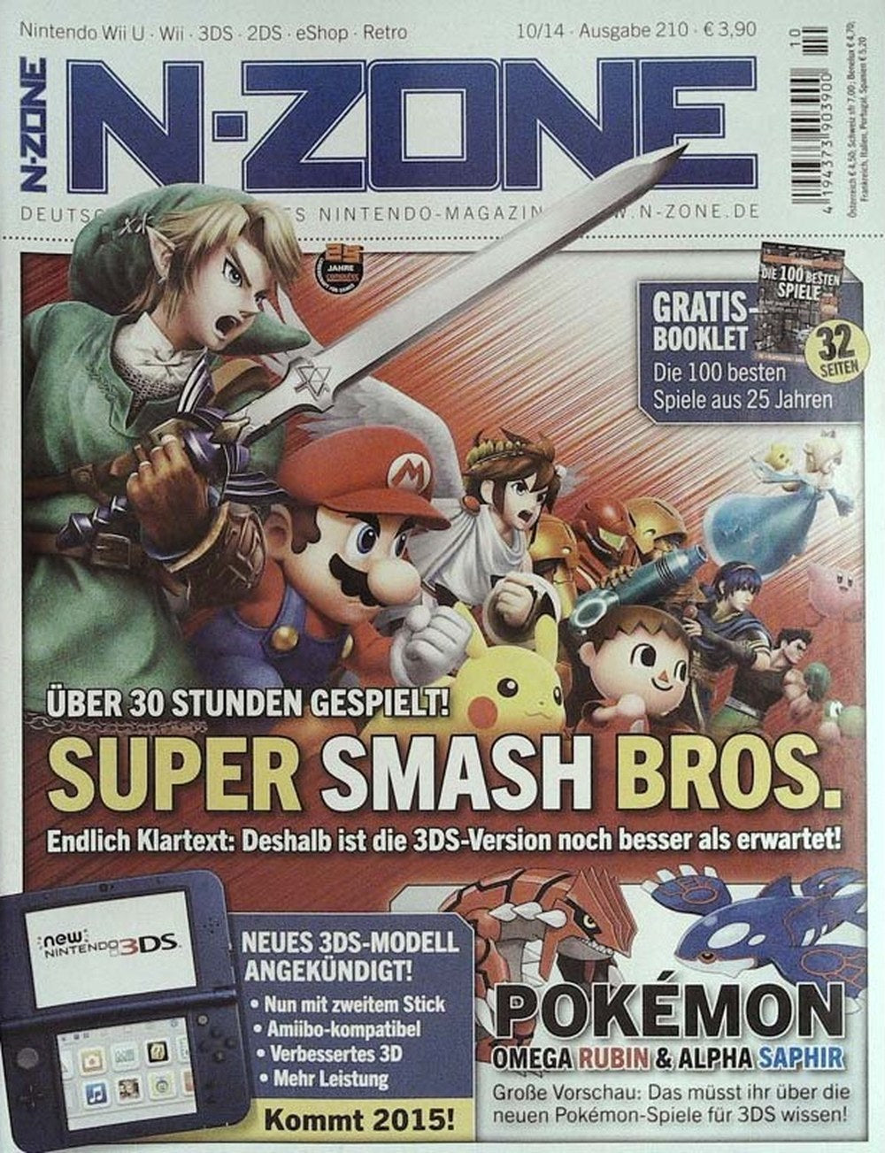 N-Zone Magazin Deutschland 2014-10 Mario Link Pikachu Villager Mega Man