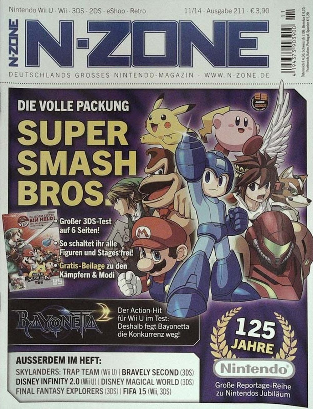N-Zone Magazin Deutschland 2014-11 Mario Mega Man Pikachu Kirby Pit