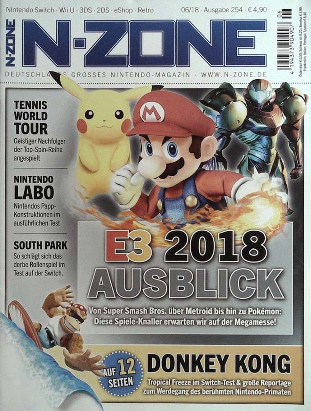 N-Zone Magazin Deutschland 2018-06 Mario Pikachu Donkey Kong Samus Aran