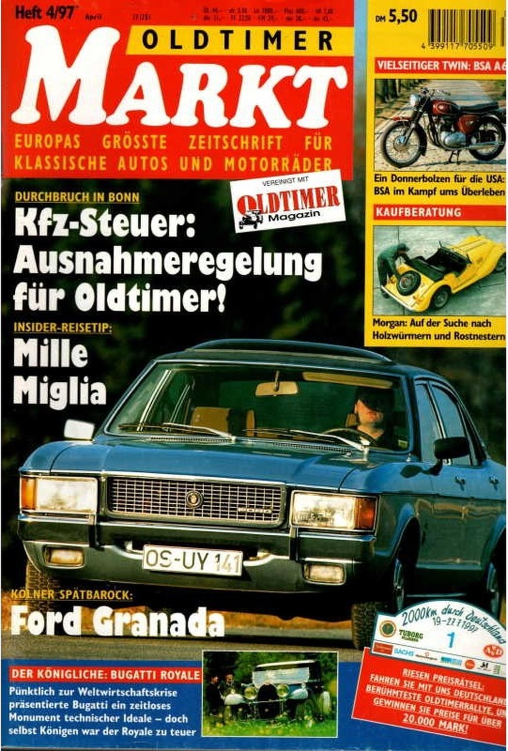 Oldtimer Markt Magazin Deutschland 1997-04 Ford Granada Oldtimer Kfz-Steuer
