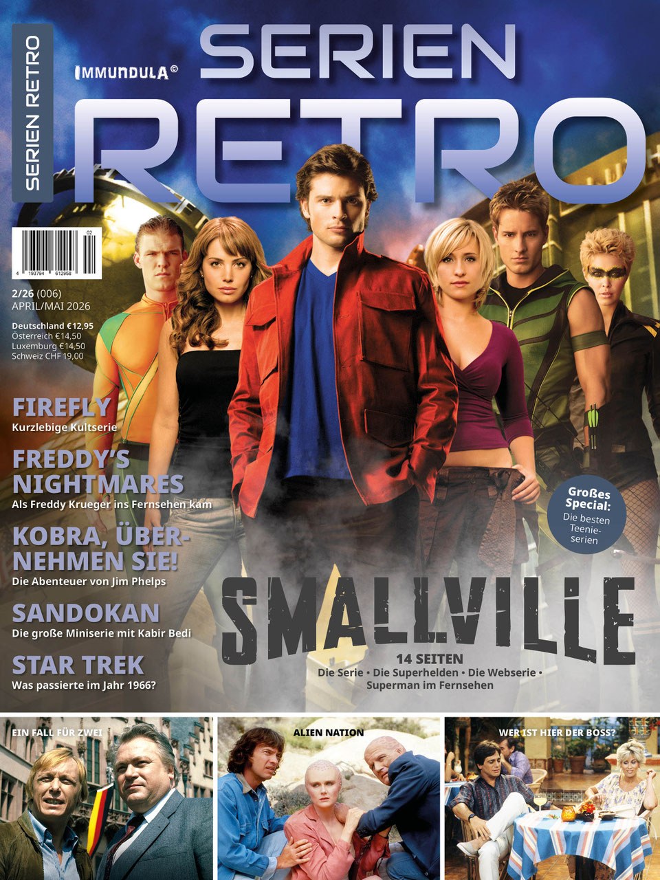Serien Retro Magazin Deutschland 2026-06 Tom Welling Erica Durance Allison Mack Justin Hartley Alan Ritchson