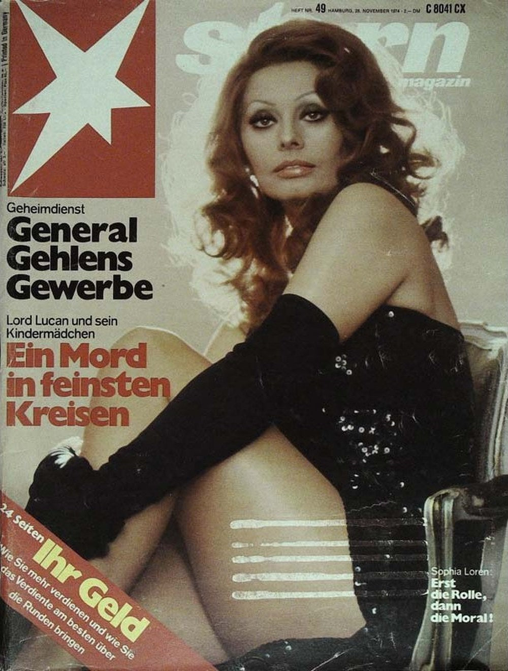 Stern Magazin Deutschland 1974-49 Sophia Loren General Reinhard Gehlen Lord Lucan