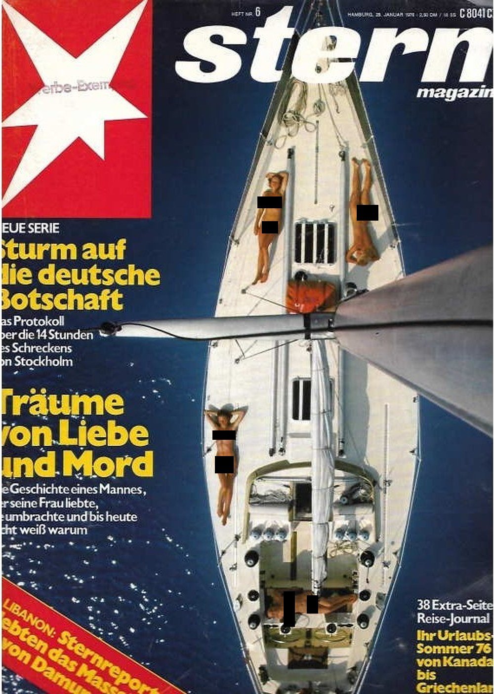 Stern Magazin Deutschland 1976-06 Deutsche Botschaft Stockholm Geiselnahme Stockholm 1975 Segelboot