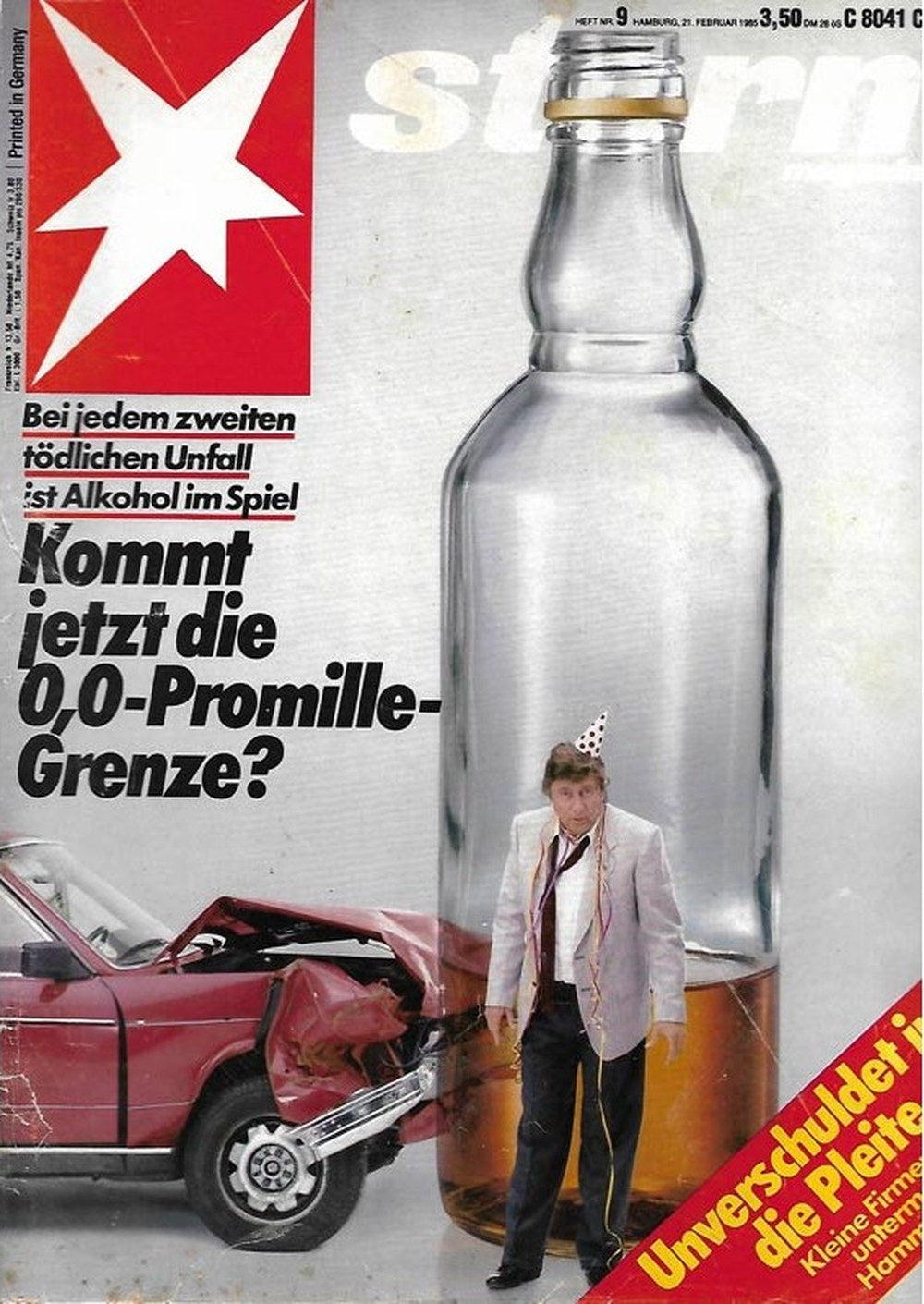 Stern Magazin Deutschland 1985-09 Alkohol Am Steuer Promillegrenze Verkehrsunfall