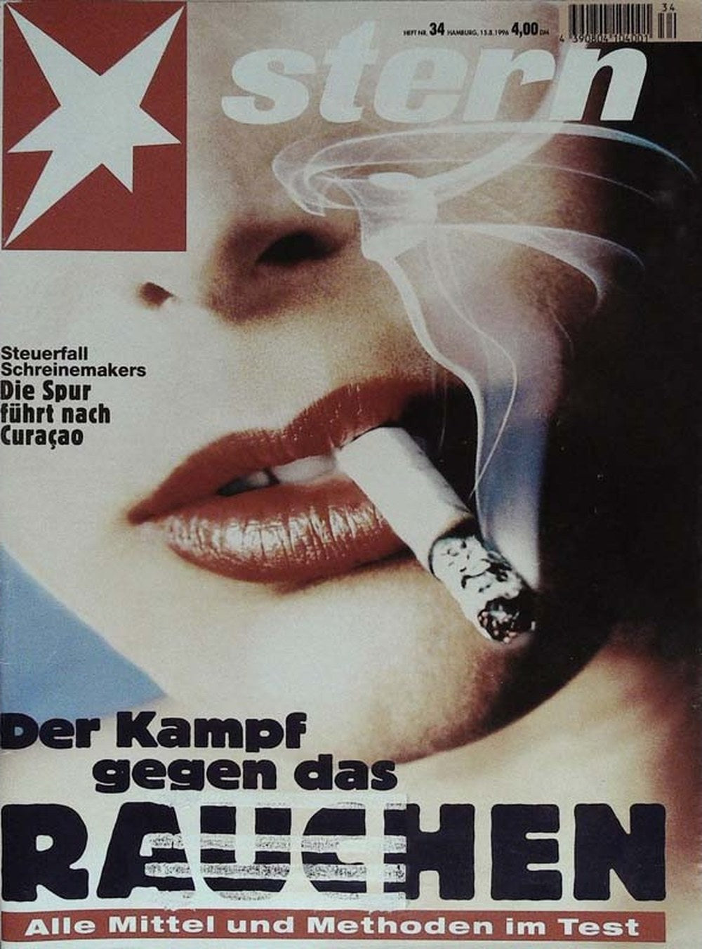 Stern Magazin Deutschland 1996-34 Rauchen Raucherentwöhnung Steuerfall Schreinemakers