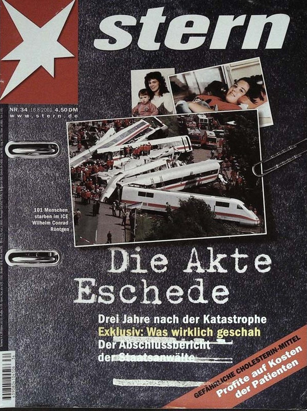 Stern Magazin Deutschland 2001-34 Eschede ICE-Unglück Zugunglück