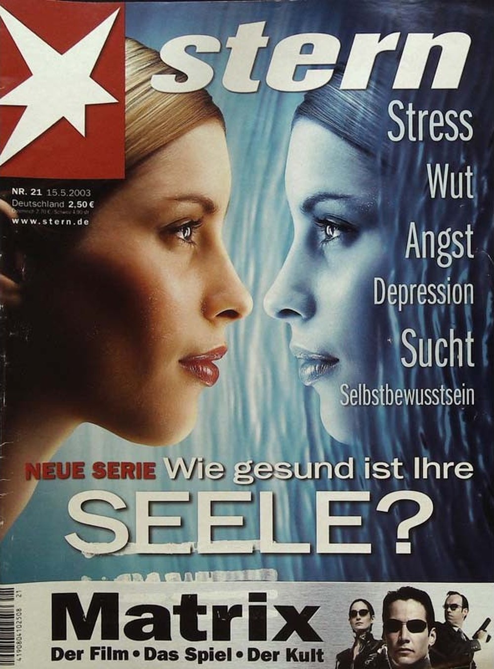 Stern Magazin Deutschland 2003-21 Keanu Reeves Laurence Fishburne Carrie-Anne Moss