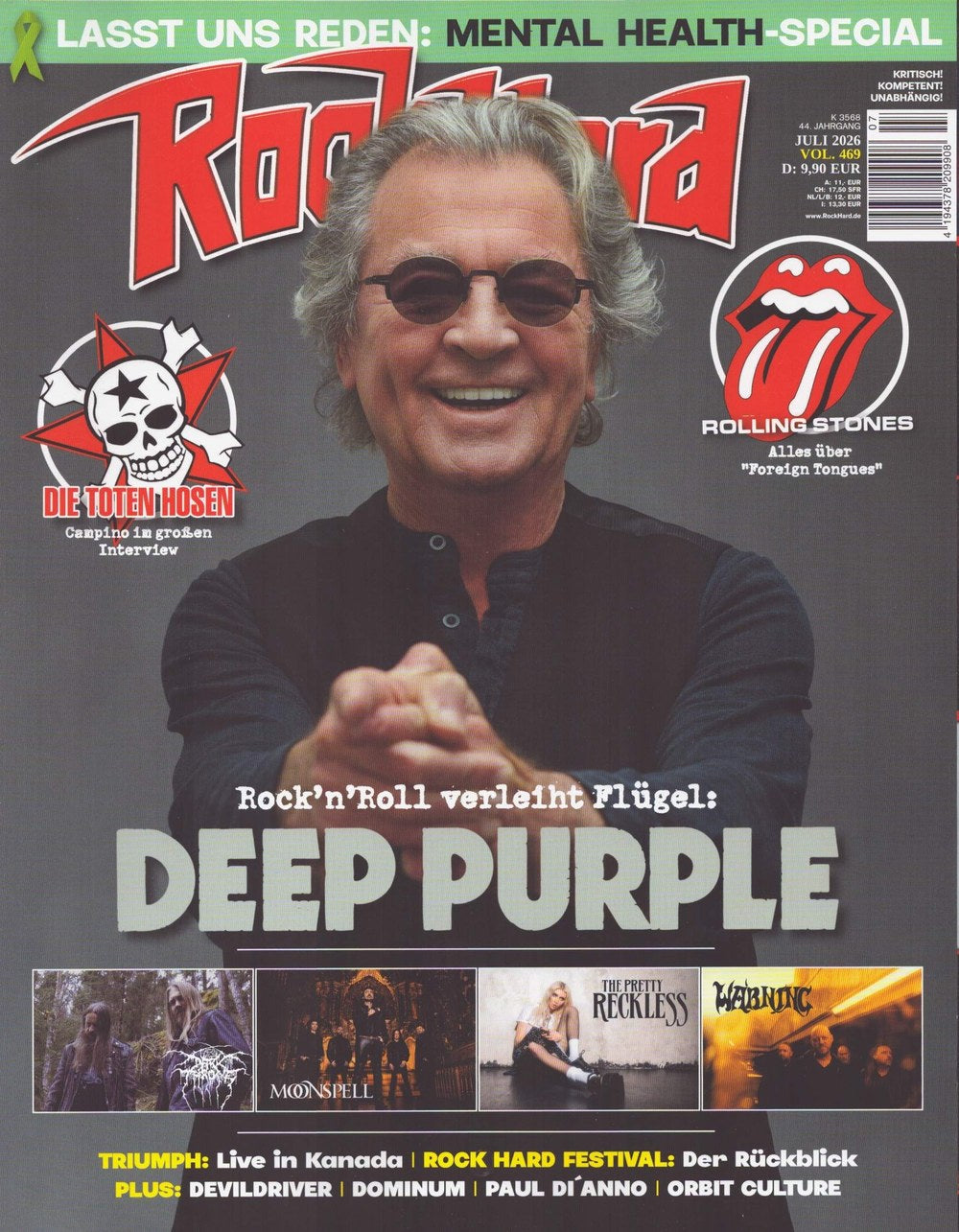 Rock Hard Magazin Deutschland 2026-07 Ian Gillan Die Toten Hosen Rolling Stones Moonspell The Pretty Reckless