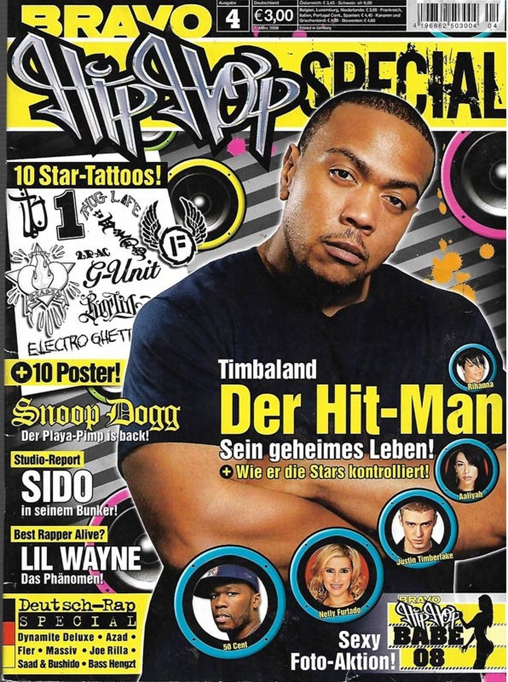 Bravo Hip Hop Magazin Deutschland 2008-04 Timbaland Snoop Dogg Sido Lil Wayne Rihanna