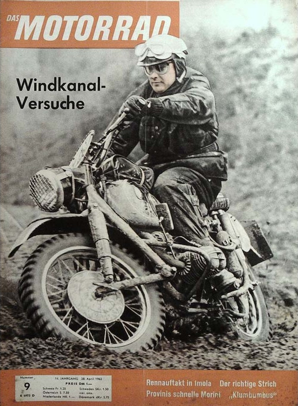 Das Motorrad + Der Roller Magazin Deutschland 1962-09 Motorrad Windkanal-Versuche Motocross