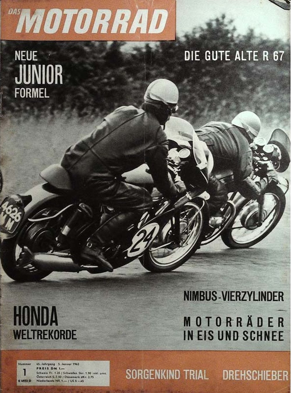 Das Motorrad + Der Roller Magazin Deutschland 1963-01 Honda