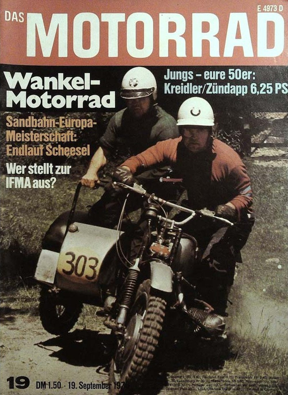 Das Motorrad + Der Roller Magazin Deutschland 1970-19 Kreidler Zündapp