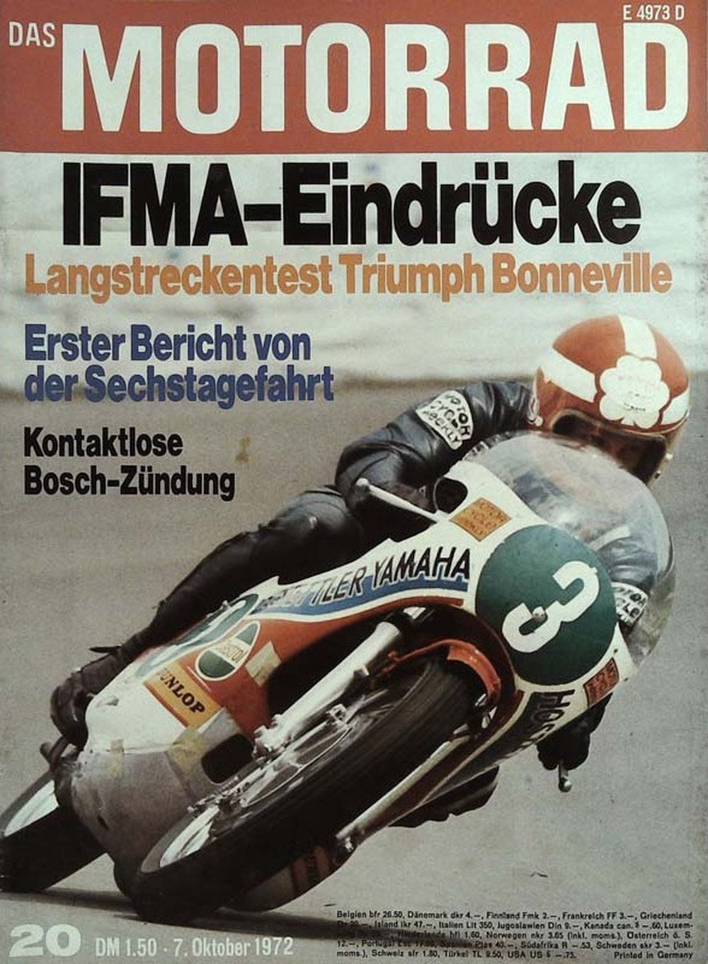 Das Motorrad + Der Roller Magazin Deutschland 1972-20 Jarno Saarinen