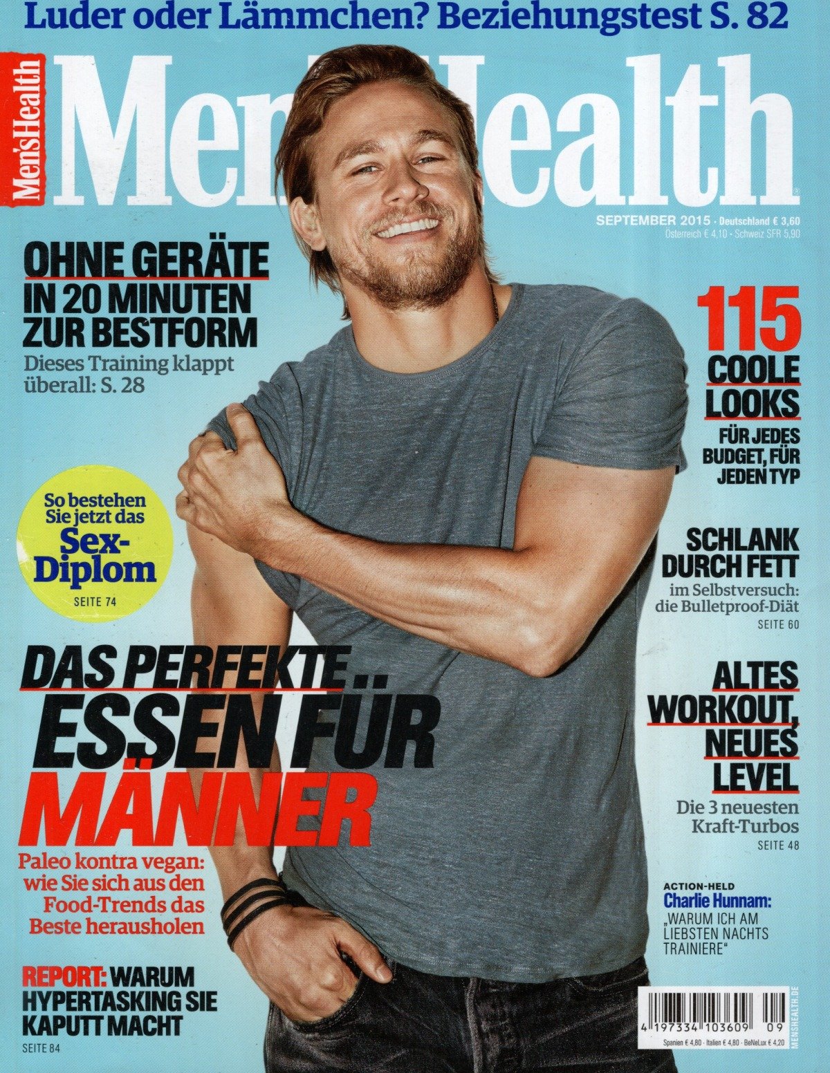 Mens Health Magazin Deutschland 2015-09 Charlie Hunnam