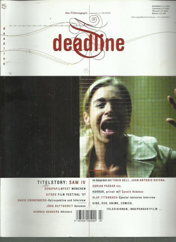 Deadline Magazin Deutschland 2008-01 Tobin Bell Juan Antonio Bayona Adrian Pasdar Carolin Kebekus Olaf Ittenbach