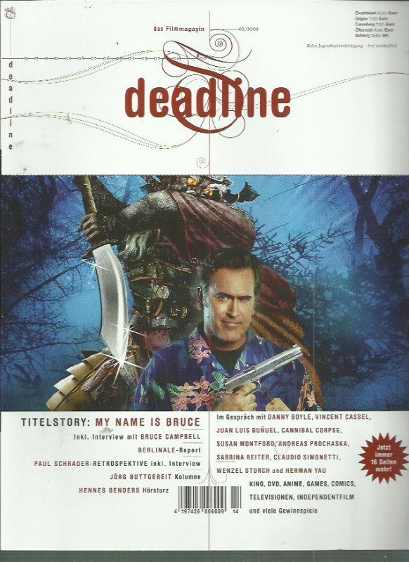 Deadline Magazin Deutschland 2009-02 Bruce Campbell Danny Boyle Vincent Cassel Juan Luis Buñuel Susan Montford